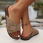 Women’s buckle strap sandals with arch support design