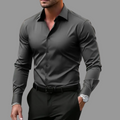Men’s Long Sleeve Shirt Notched Collar