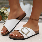 Women’s buckle strap sandals with arch support design