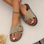 Women’s buckle strap sandals with arch support design