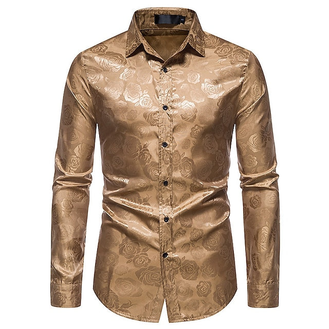 Men’s long sleeve gloss finish shirt for special occasions
