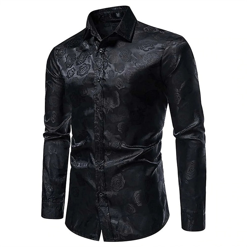 Men’s long sleeve gloss finish shirt for special occasions