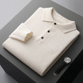 Men’s long sleeve classic fit polo shirt in cotton blend fabric