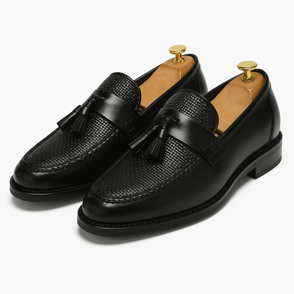 Men’s classic slip-on woven tassel loafers in brown